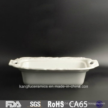Plato de cena de cerámica blanco simple simple del estilo moderno